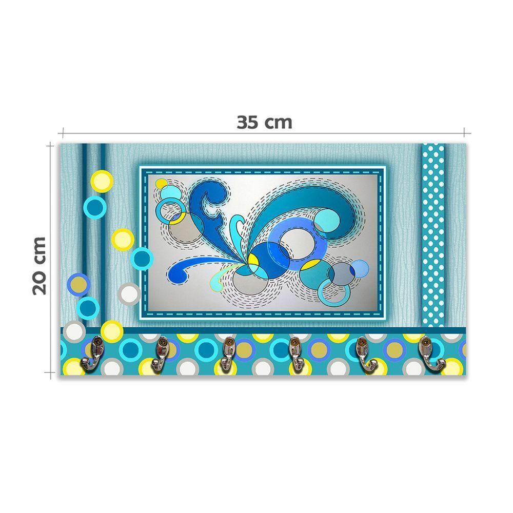 Cabideiro De Parede Porta Colar Chaves Cintos Toalhas Ondas Dançantes - 5