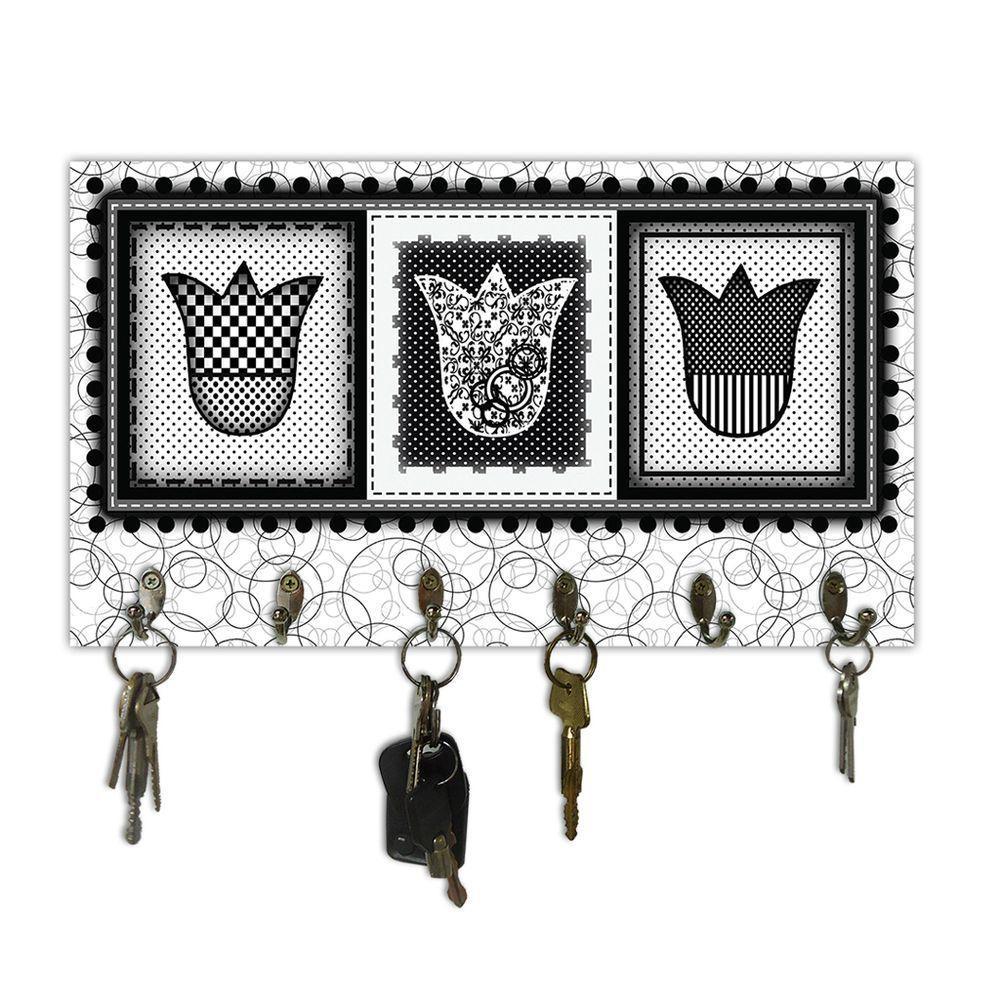 Cabideiro De Parede Porta Colar Chaves Cintos Toalhas Tulipa - 2