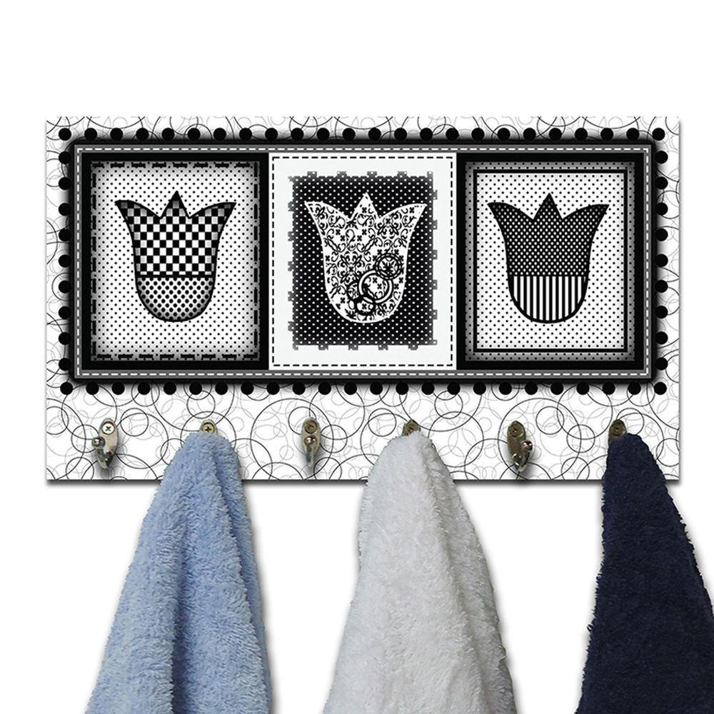 Cabideiro De Parede Porta Colar Chaves Cintos Toalhas Tulipa - 4