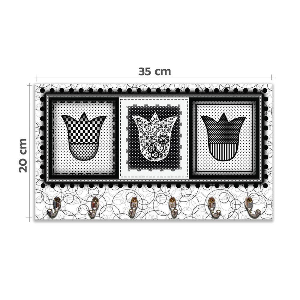 Cabideiro De Parede Porta Colar Chaves Cintos Toalhas Tulipa - 5