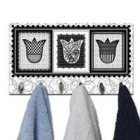 Cabideiro De Parede Porta Colar Chaves Cintos Toalhas Tulipa