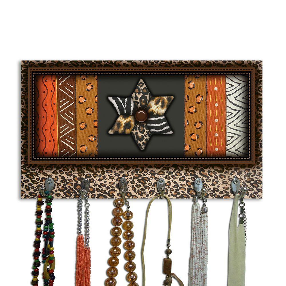 Cabideiro De Parede Porta Colar Chaves Cintos Toalhas Onçinha - 3