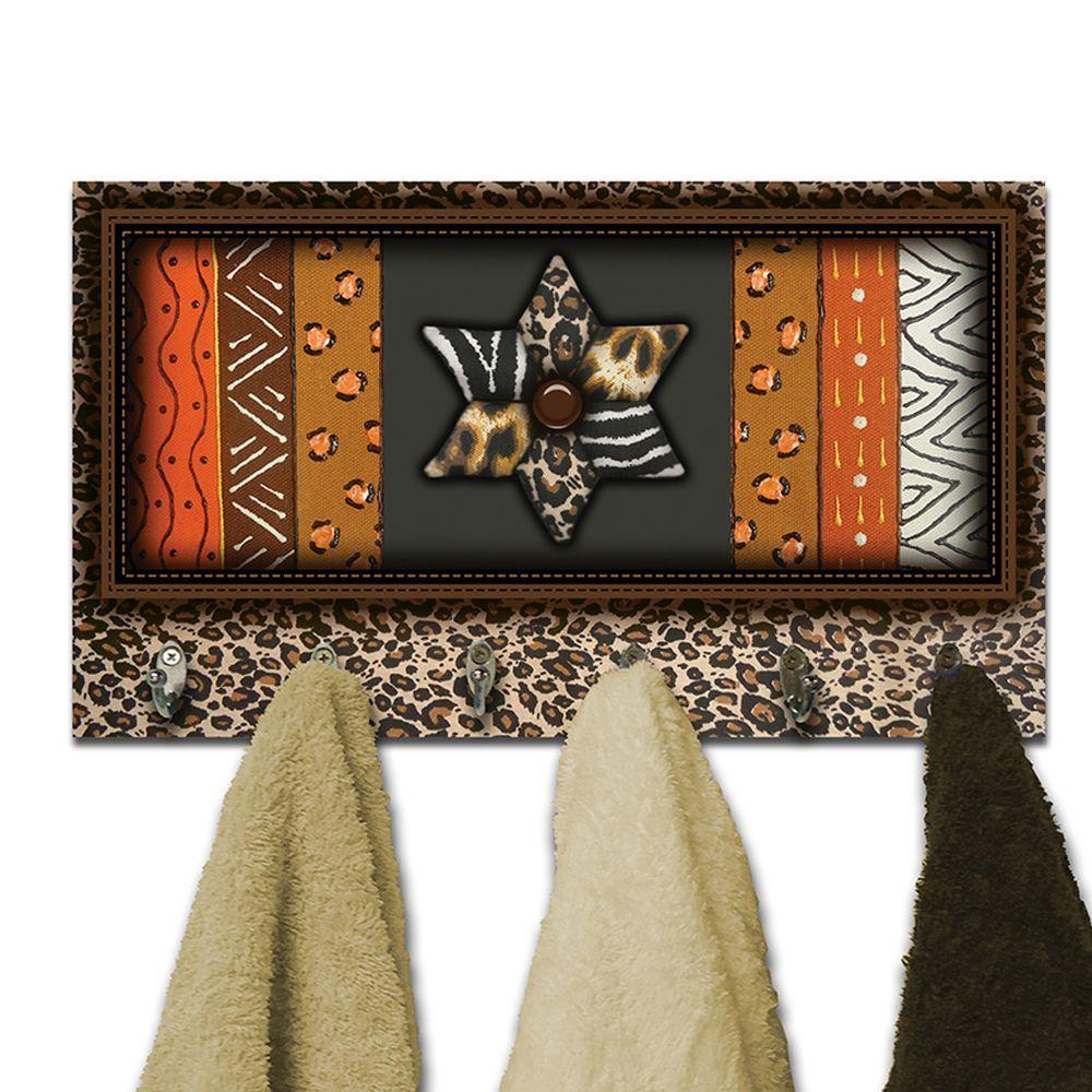 Cabideiro De Parede Porta Colar Chaves Cintos Toalhas Onçinha - 4