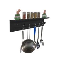 Prateleira Para Temperos E Suporte Utensílios E Panelas Cozinha Estilo Industrial Preto Laca - 3