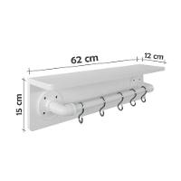 Prateleira Para Temperos E Suporte Utensílios E Panelas Cozinha Estilo Industrial Branco Laca - 6