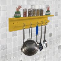 Prateleira Para Temperos E Suporte Utensílios E Panelas Cozinha Estilo Industrial Amarelo Laca - 1