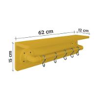Prateleira Para Temperos E Suporte Utensílios E Panelas Cozinha Estilo Industrial Amarelo Laca - 11