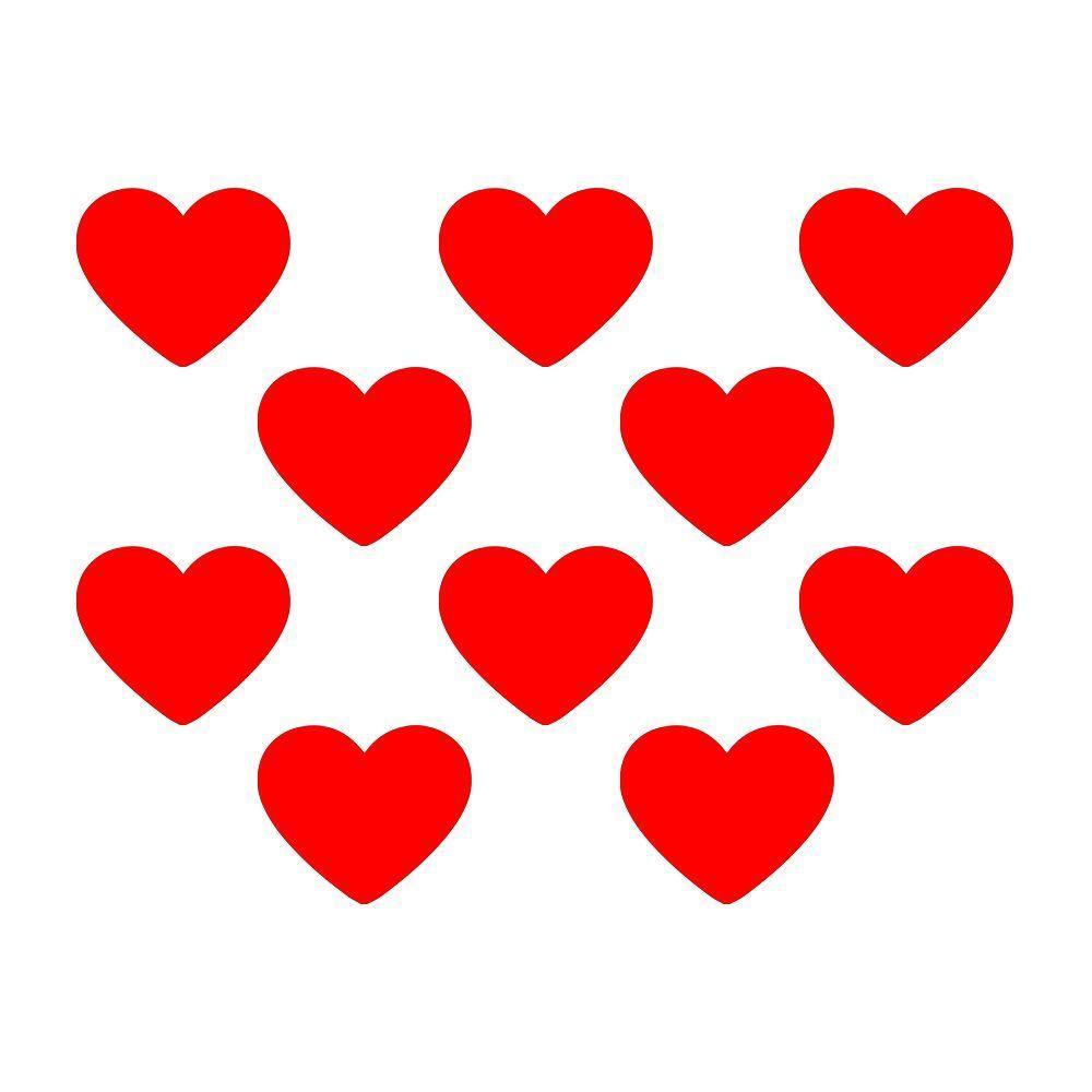 Adesivo Parede Infantil Quarto Sala Coração 5X6Cm Vermelha - 1