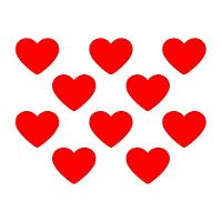 Adesivo Parede Infantil Quarto Sala Coração 5X6Cm Vermelha - 1