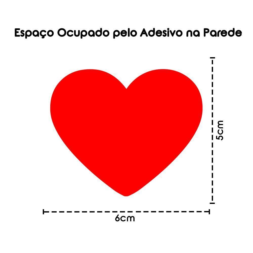 Adesivo Parede Infantil Quarto Sala Coração 5x6cm Vermelha - 6