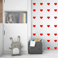 Adesivo Parede Infantil Quarto Sala Coração 5x6cm Vermelha