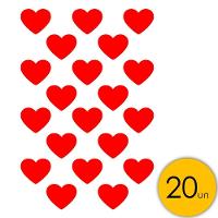 Adesivo Parede Infantil Quarto Sala Coração 5x6cm Vermelha - 7