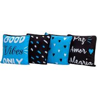 4 Capas De Almofadas Good Vibes 45cmx45cm Com Viés - 2