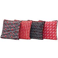 4 Capas De Almofadas Vermelho/preto 45cmx45cm - 1