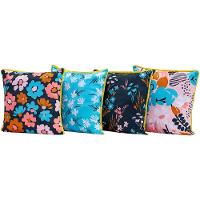 4 Capas De Almofadas Floral Turquesa 45cmx45cm - 2