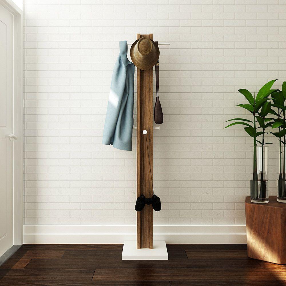 Cabideiro Para Quarto Az1018 Mdp Nogal Branco - 3