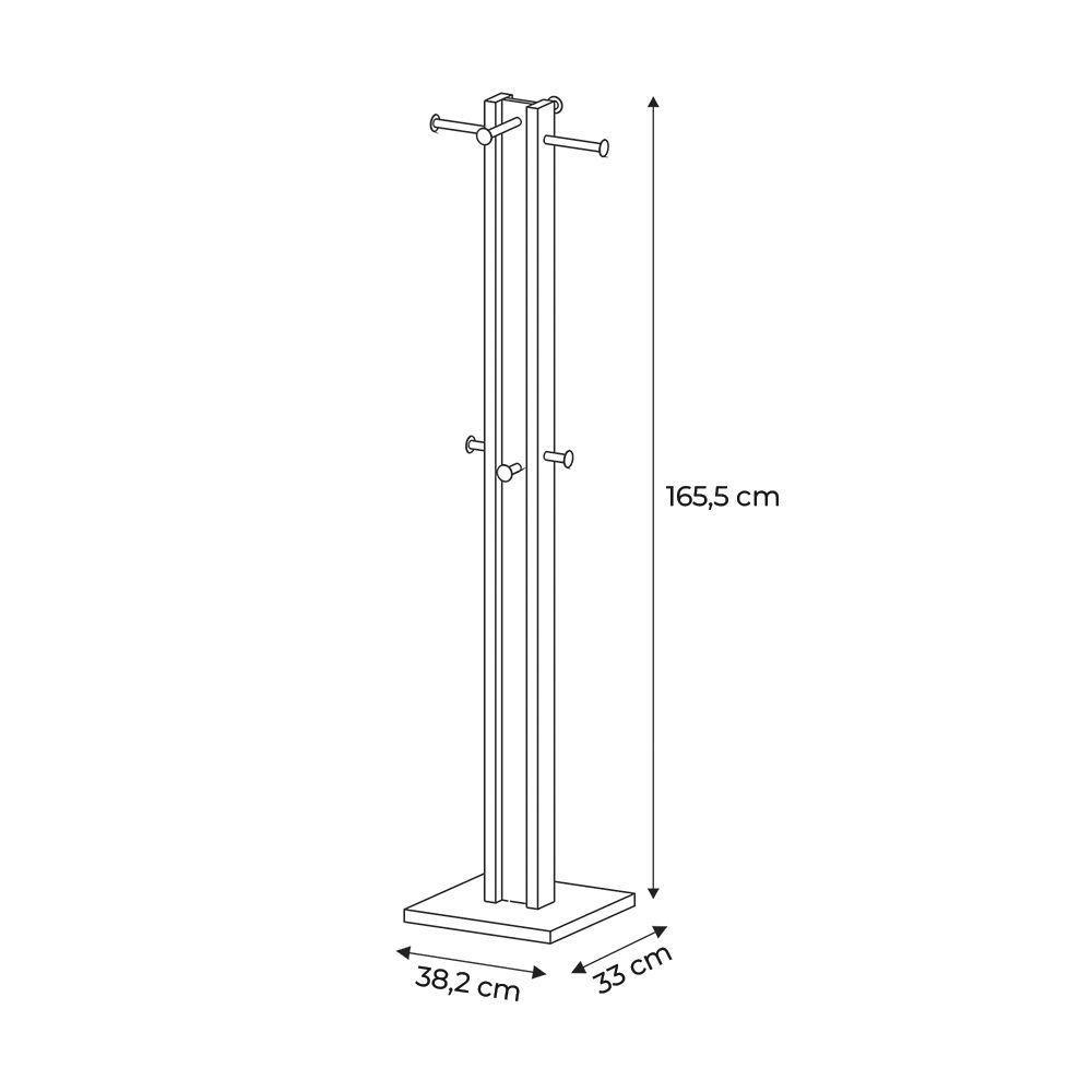 Cabideiro Para Quarto Az1018 Mdp Nogal Branco - 4