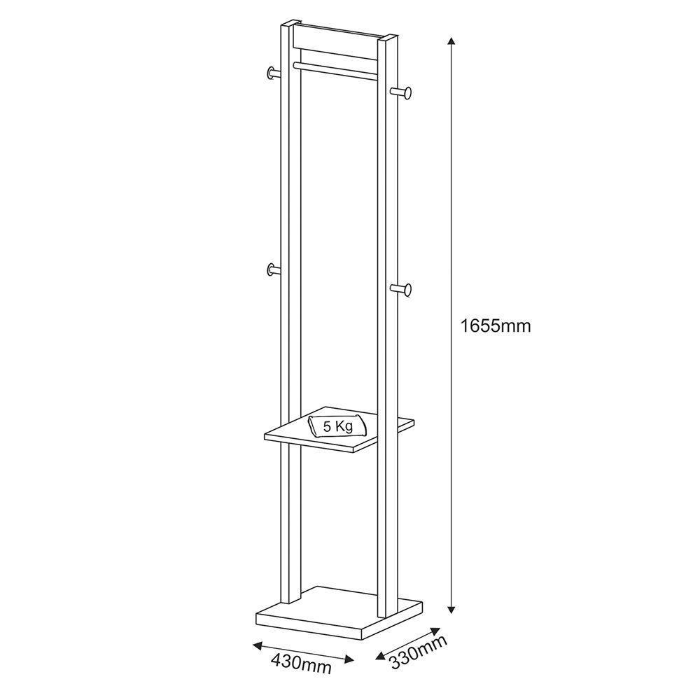 Cabideiro Grande Para Quarto Az1019 Mdp Nogal Preto - 4
