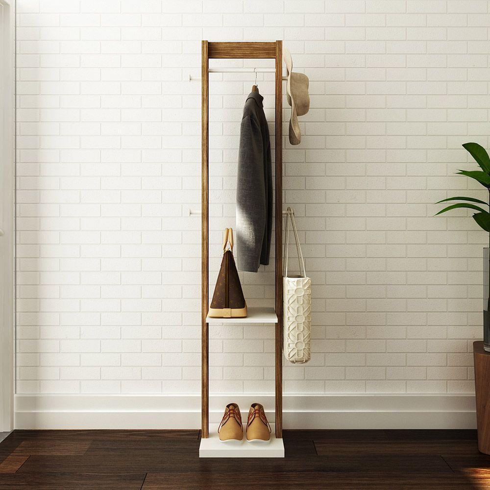 Cabideiro Grande Para Quarto Az1019 Mdp Nogal Branco - 3