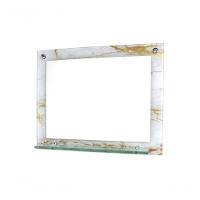 Espelho Para Banheiro Com Prateleira Mármore Branco Dourado - 1