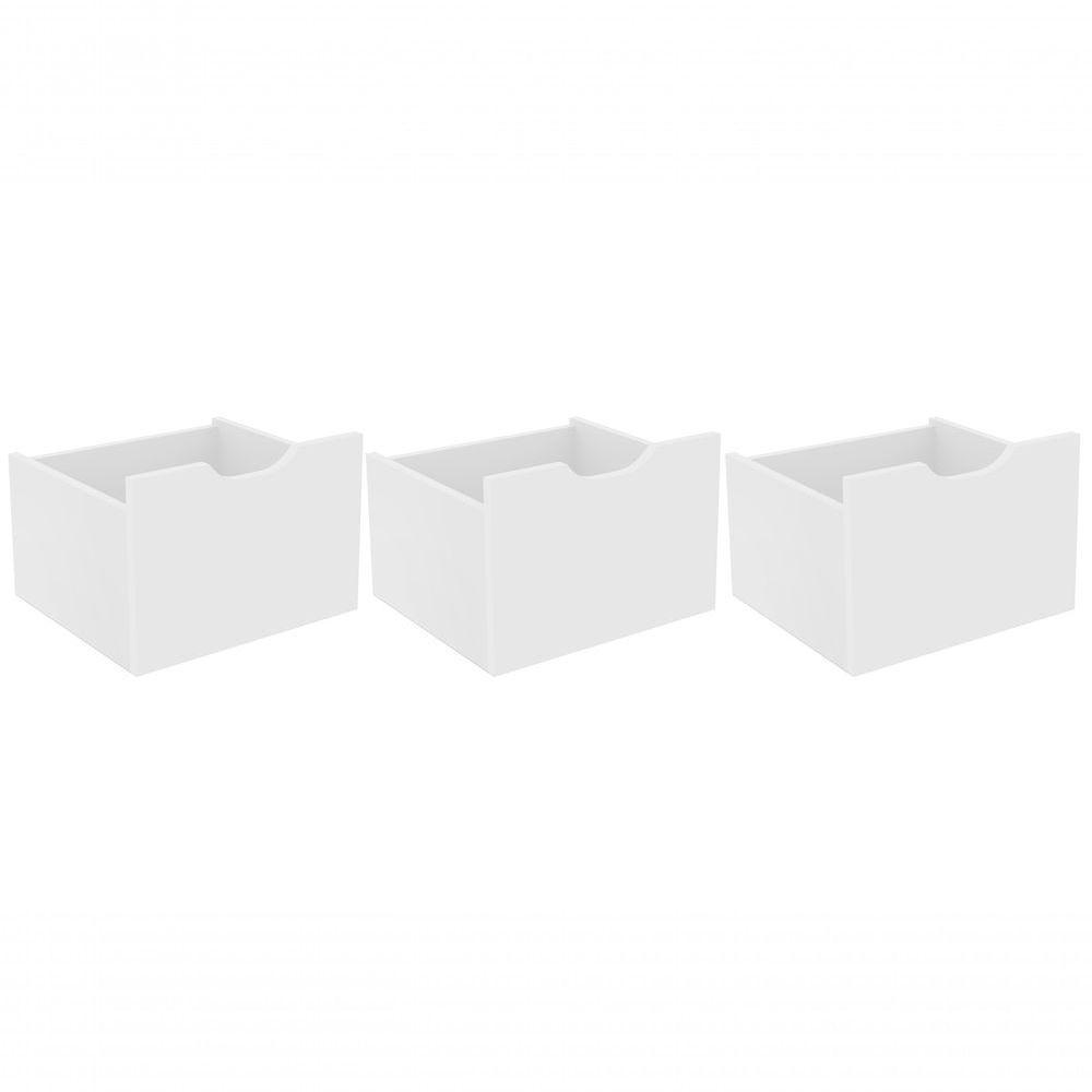 Kit 3 Gavetas Para Nicho Organizador Branco - 1