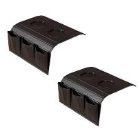 Kit 2 Bandejas Esteira Para Braço De Sofá De Couro Preto - 1