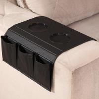 Kit 2 Bandejas Esteira Para Braço De Sofá De Couro Preto - 3