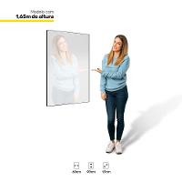 Espelho Retangular Liss 90X60Cm Moldura Em Aço Preto - 2