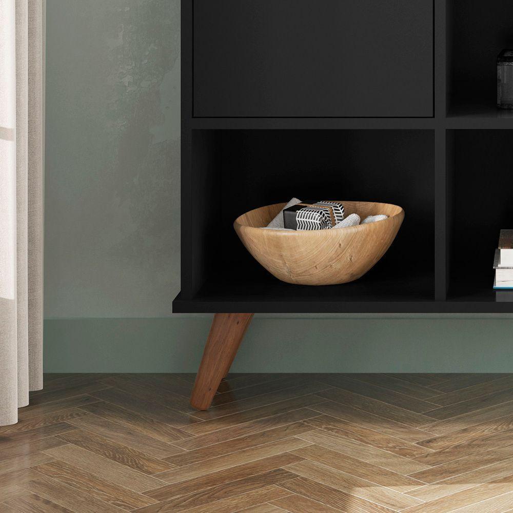 Nicho Organizador Preto Retrô Com Pés E 3 Gavetas Pretas - 3
