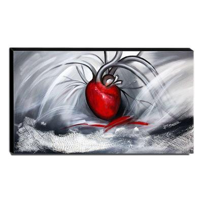 Quadro De Pintura Coração 60X105Cm-1319
