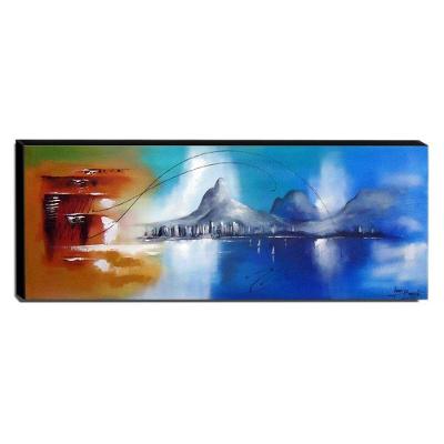 Quadro De Pintura Paisagem 35X110Cm-0487