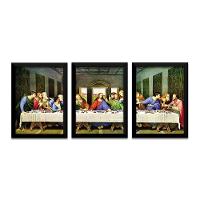 Quadro Mosaico Santa Ceia Peças A3 Preta - 1