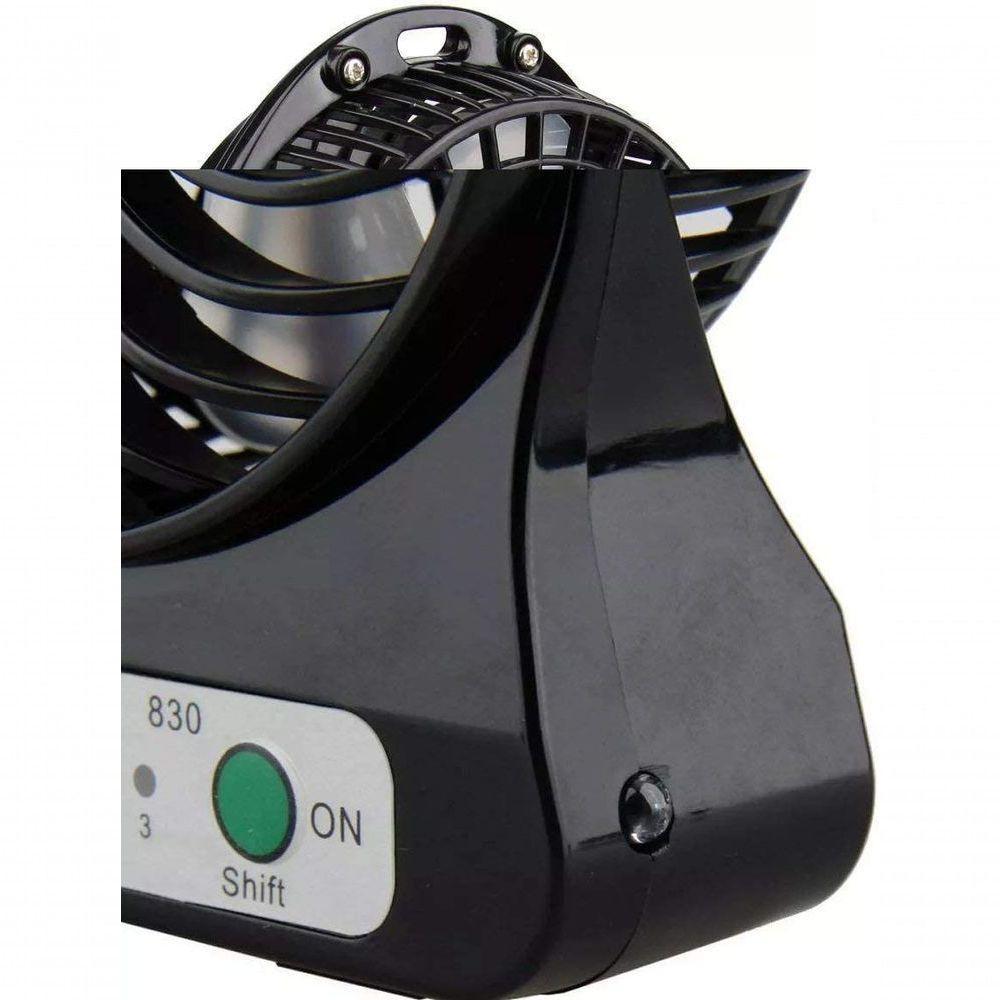 Mini Ventilador Portatil C/ Bateria Recarregável 3 Velocidades Preto - 4