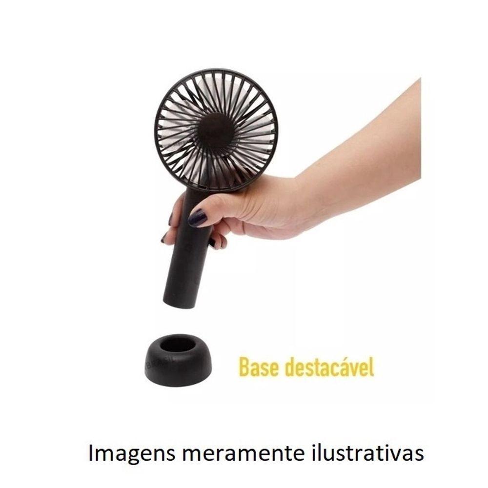 Mini Ventilador Mao E Mesa Usb Bateria Portatil 3 Velocidades Recarregavel Mão Rosa - 2