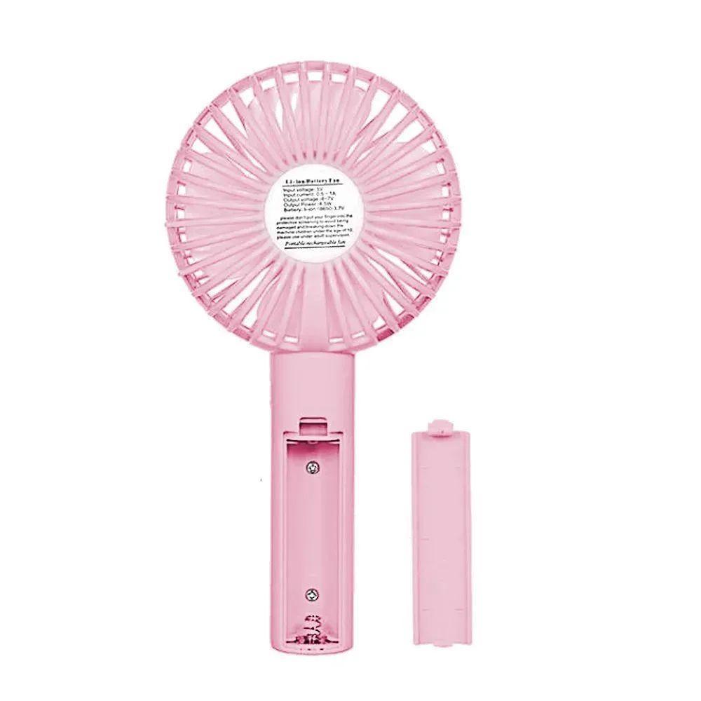 Mini Ventilador Mao E Mesa Usb Bateria Portatil 3 Velocidades Recarregavel Mão Rosa - 7