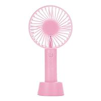 Mini Ventilador Mao E Mesa Usb Bateria Portatil 3 Velocidades Recarregavel Mão Rosa - 1