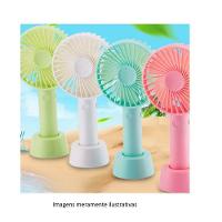 Mini Ventilador Mao E Mesa Usb Bateria Portatil 3 Velocidades Recarregavel Mão Rosa - 3