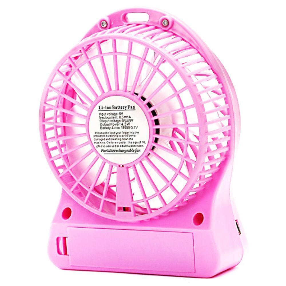 Mini Ventilador Portátil Mesa Usb Rosa - 3