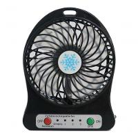 Mini Ventilador Portátil Com Bateria Recarregável 3 Velocidades - C/ Baterria Preto - 2