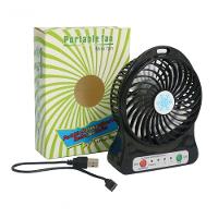 Mini Ventilador Portátil Com Bateria Recarregável 3 Velocidades - C/ Baterria Preto - 3