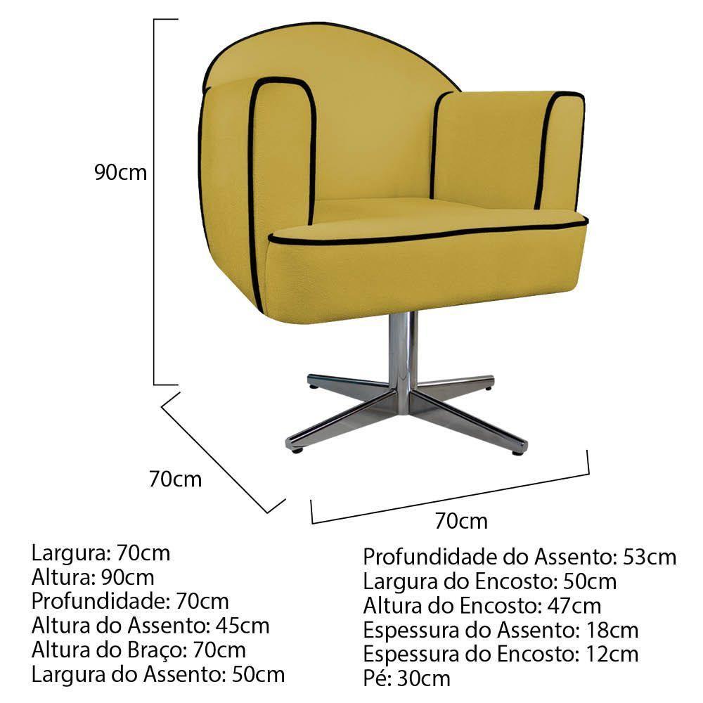 02 Poltronas Athena Base Giratória Metal Suede - 5