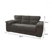 Conjunto Sofá 2 E 3 Lugares 1025 Veludo Cinza Mamflex Cinza