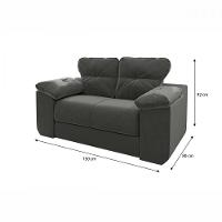 Conjunto Sofá 2 E 3 Lugares 1025 Veludo Cinza Mamflex Cinza - 5