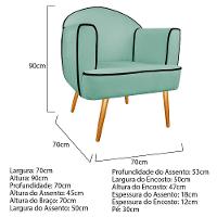 02 Poltronas Athena Pés Palito Linho - Doce Sonho Móveis - 5