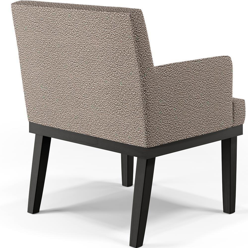 Kit 02 Poltronas Base Preto Beatriz W01 Bouclê Bege - 3