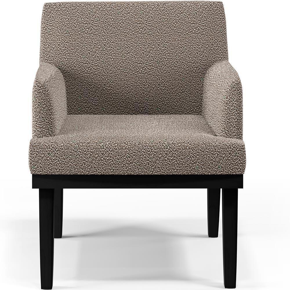 Kit 02 Poltronas Base Preto Beatriz W01 Bouclê Bege - 6