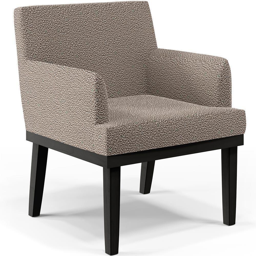 Kit 02 Poltronas Base Preto Beatriz W01 Bouclê Bege - 9