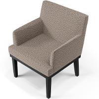 Kit 02 Poltronas Base Preto Beatriz W01 Bouclê Bege