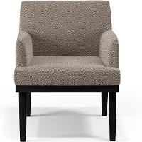 Kit 02 Poltronas Base Preto Beatriz W01 Bouclê Bege - 6