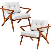 Kit 02 Poltronas Com Cintas De Corano Laís B04 Facto Branco - 1